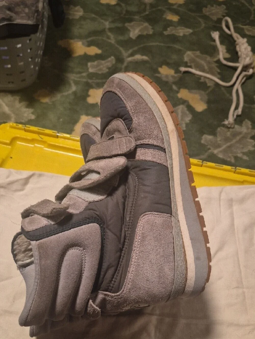 Men's Gray Suede Rain & Snow Boots - Comfortable Grip